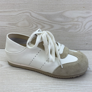 舒适轻便运动鞋 女内增高休闲系带小白鞋 德训鞋 真皮拼色2026春款