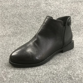 鞋 特价 真皮女鞋 断码 上班工作平底舒适不累脚妈妈短靴通勤款 女短靴