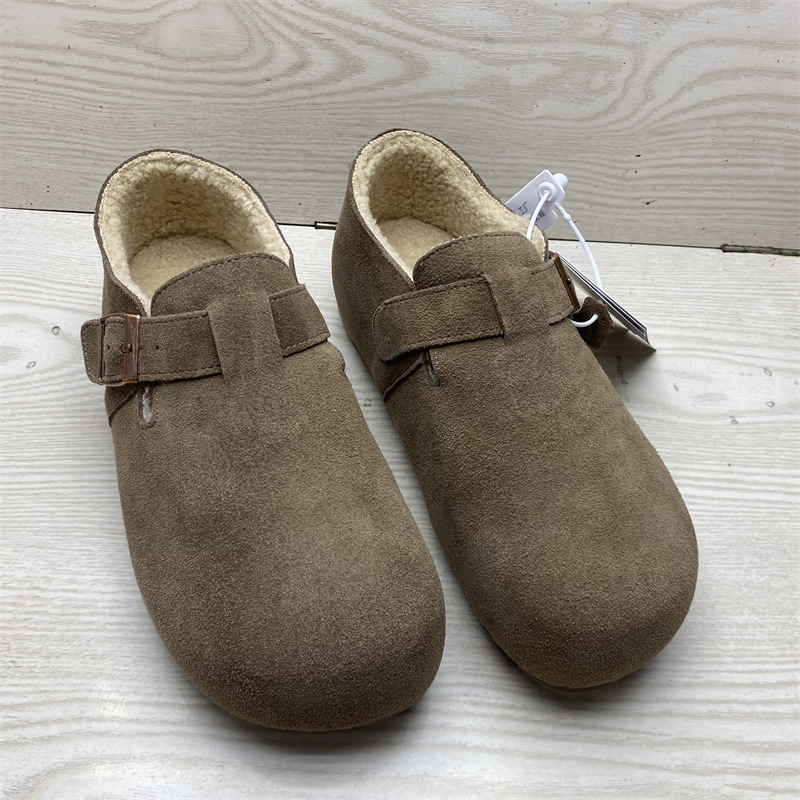 一脚蹬内增高女鞋4cm防水棉鞋