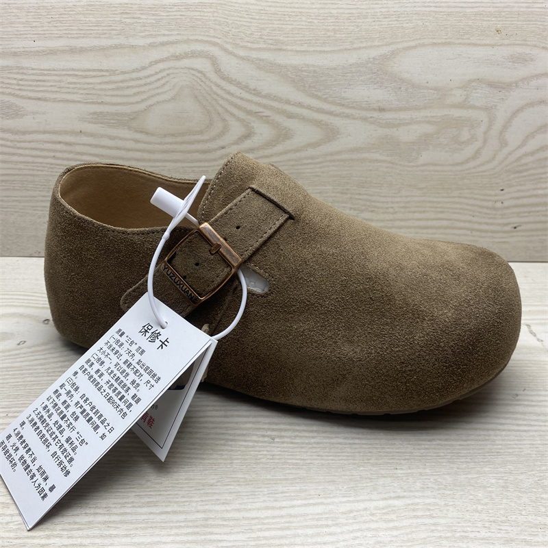 一脚蹬内增高4cm全包博肯单鞋