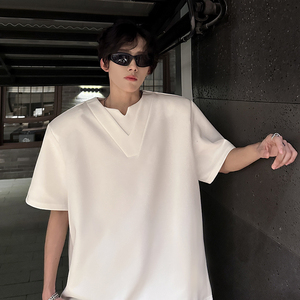 6011-P38控58 垫肩设计 重磅小众美式设计高街宽松版T恤，男装T恤，电商A212