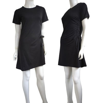 中长款性感裙子抽绳系带连衣裙