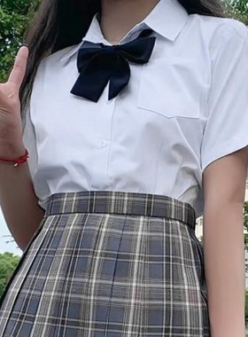 jk日系正统风尖领变装短袖衬衫