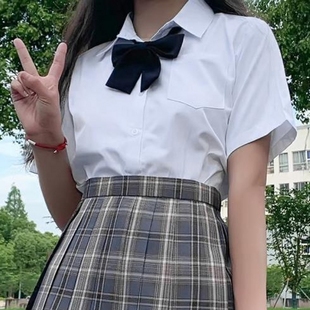 日系正统学生尖领jk短袖衬衫伪娘变装性感正装职业装上衣打底衬衫