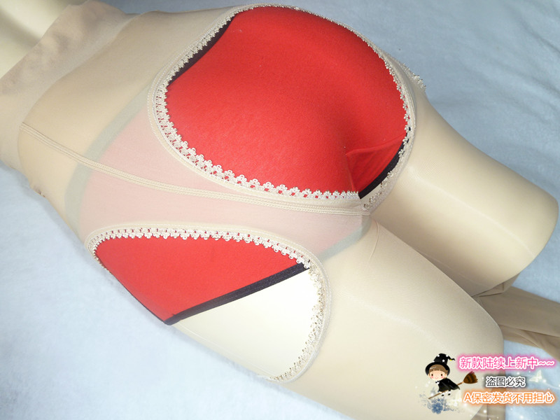 春秋加肥男女四面开档连裤袜