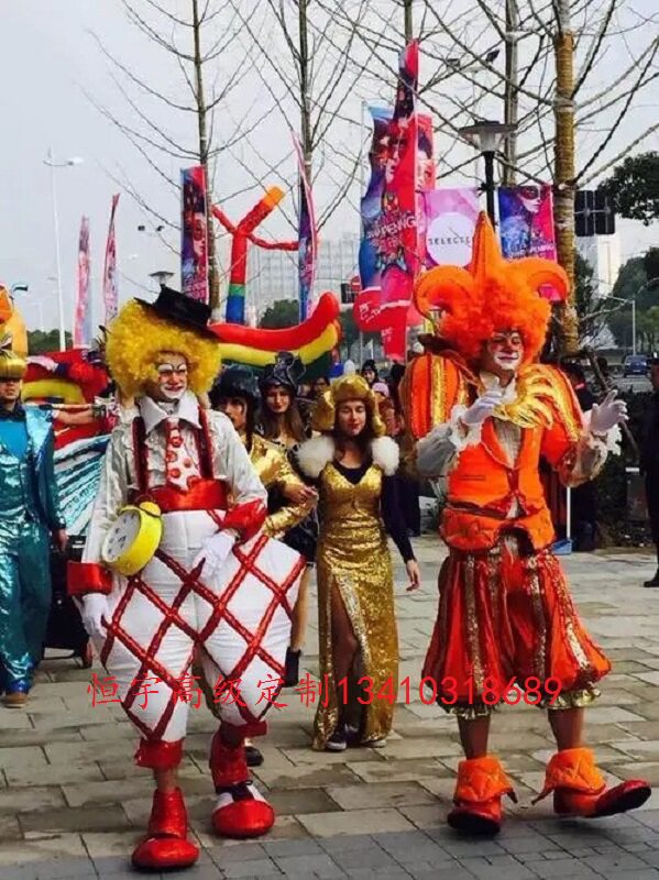新款定制小丑巡游园区狂欢节主题乐园服装景区巡游演出服商业演出