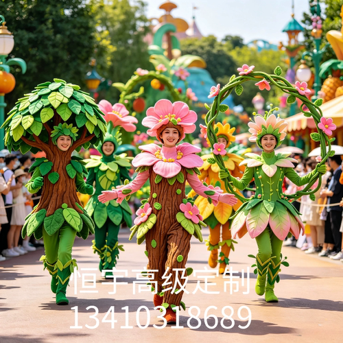 新款园区巡游植物主题演出服景区巡游卡通人物形象定制