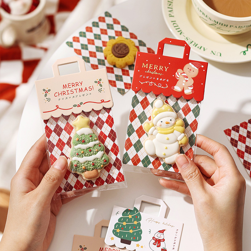 2025圣诞糖果饼干包装袋卡头页眉卡片糖霜曲奇玛德琳创意卡纸袋子
