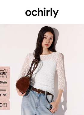 【新品】OCHIRLY欧时力 衬衫2026夏防晒泡泡蕾丝套装半身裙连衣裙
