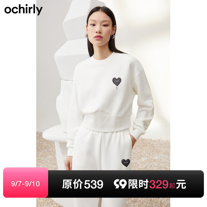 【2件9折】欧时力长袖卫衣卫裤套装女2022新款秋装休闲宽松运动风