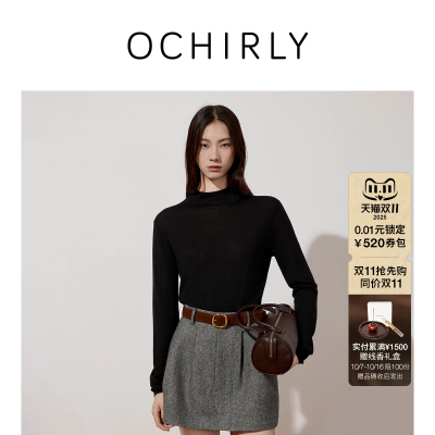 OCHIRLY欧时力半高领针织毛衣