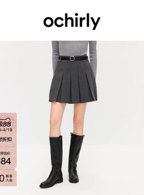 OCHIRLY欧时力  百褶裙a字半身裙短裙显瘦气质通勤夏季