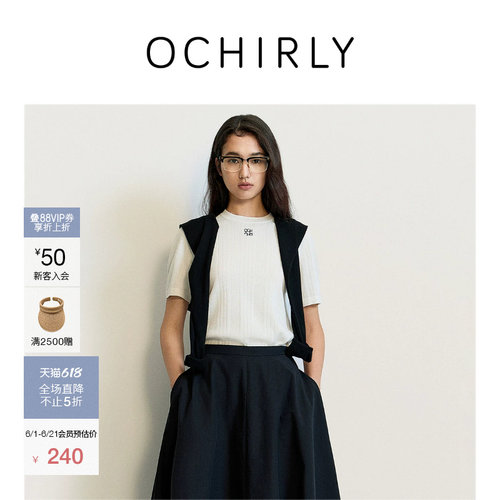 OCHIRLY欧时力干爽棉短袖针织衫