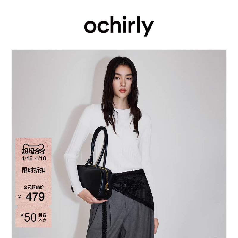 【新品】OCHIRLY欧时力 针织外套2026春清爽羊毛坑条修身