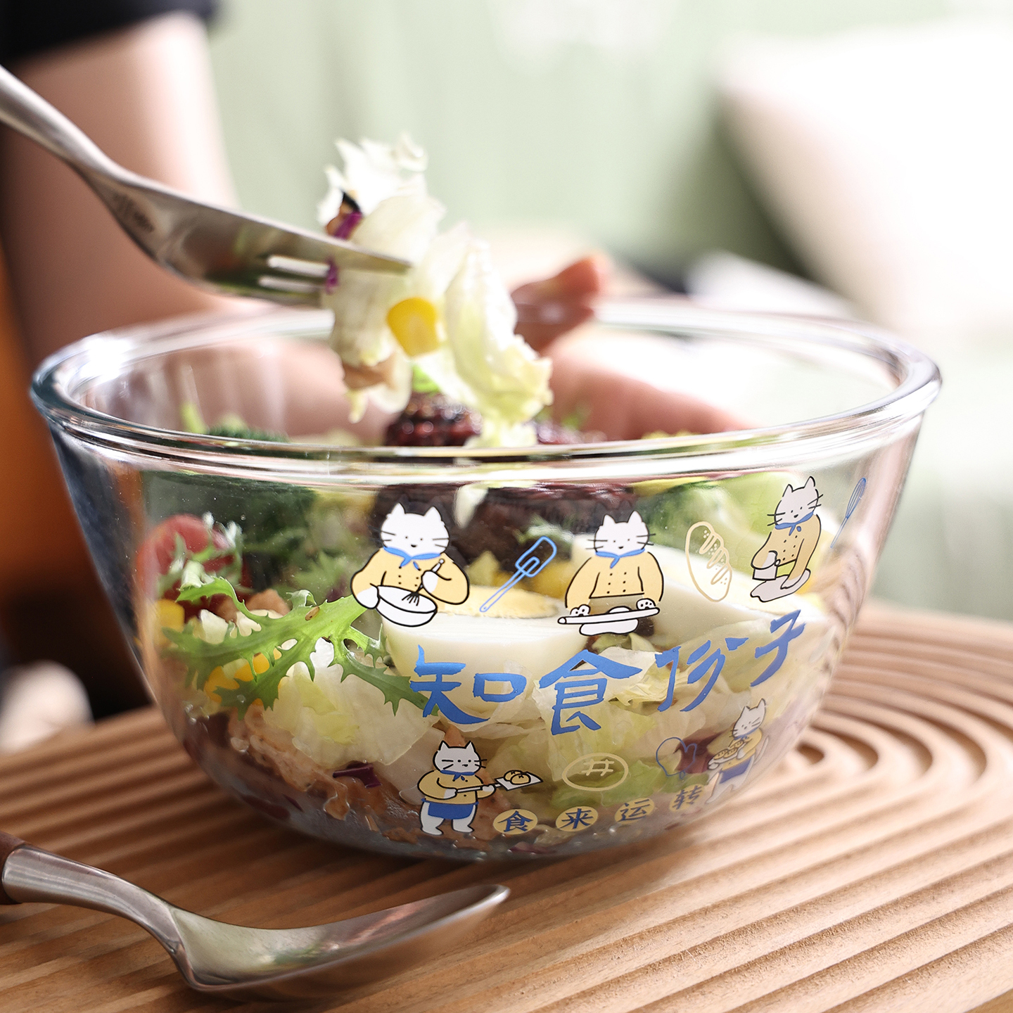 原创烘焙大师猫耐热玻璃碗可加热