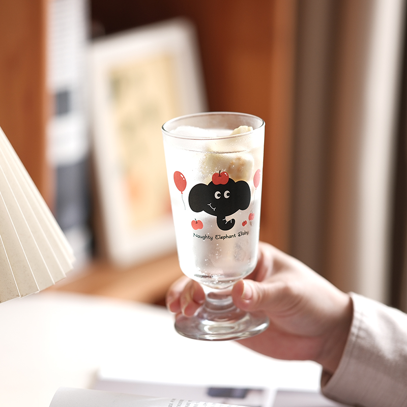 可爱小猫仙女玻璃杯矮脚饮料杯