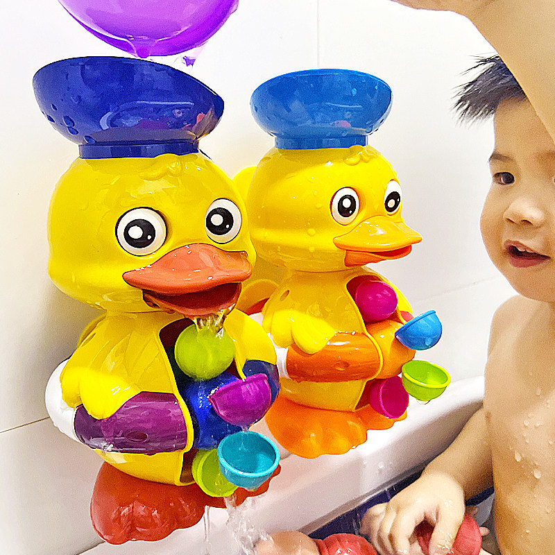 萌萌鸭旋转水车宝宝戏水洗澡玩具
