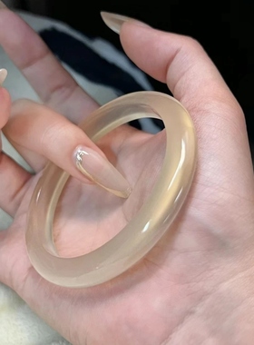 马料玉髓香槟金小钢炮手镯正圈贵妃玛瑙毕业级冰玉髓高档玉镯招财