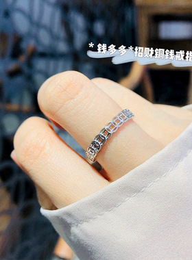 钱币S925纯银戒指复古招财聚财个性设计简约小众指环潮流女戒礼物