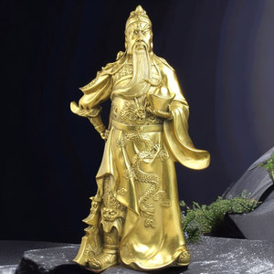 纯铜关公摆件招财家居装饰品