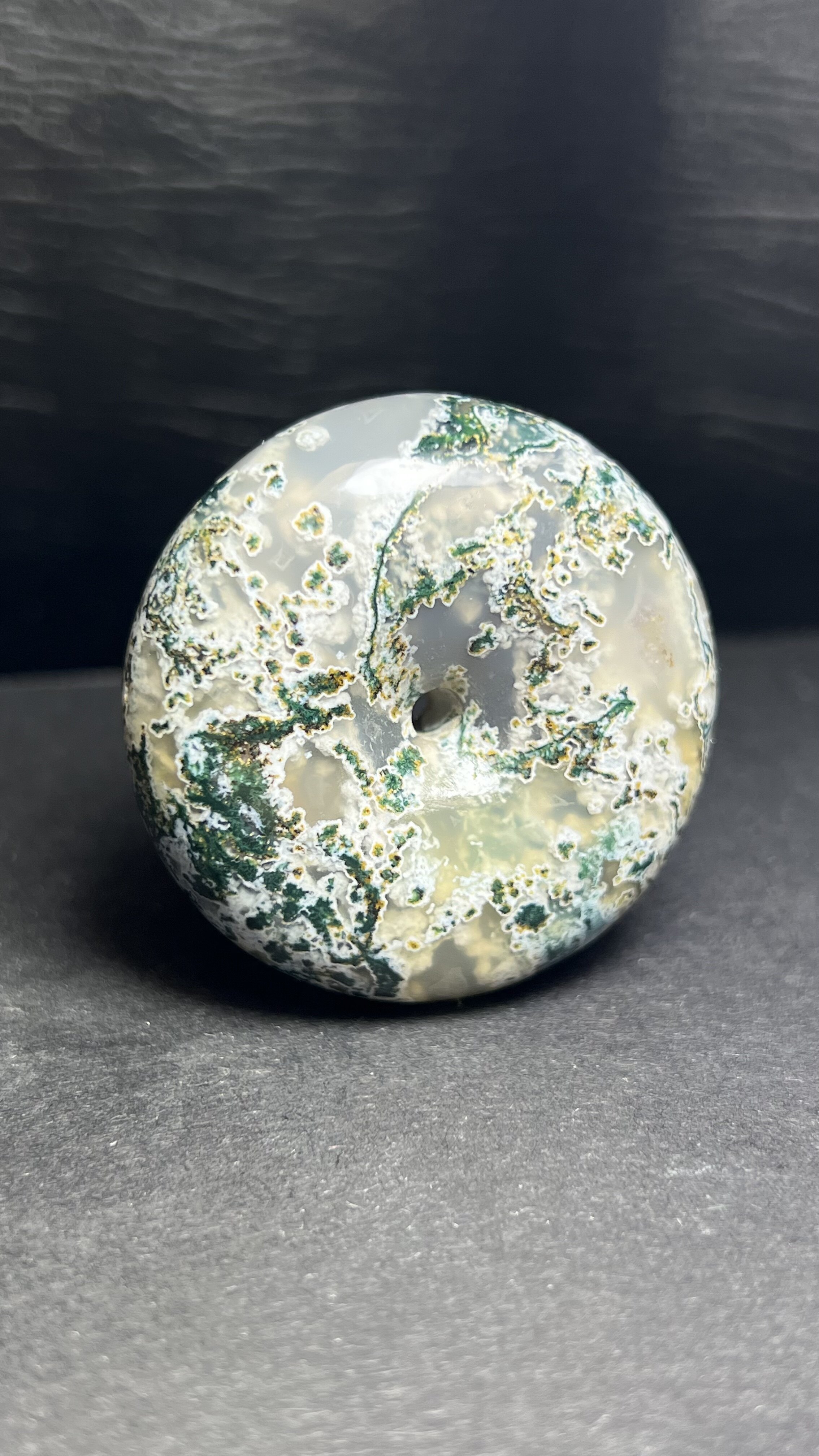 水草玛瑙平安扣面包圈吊坠挂饰