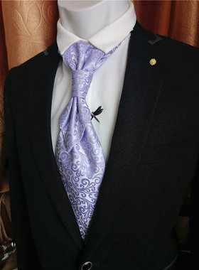 领带男正装商务职业西装结婚新郎预收款免打绅士领带衬衫配饰总链