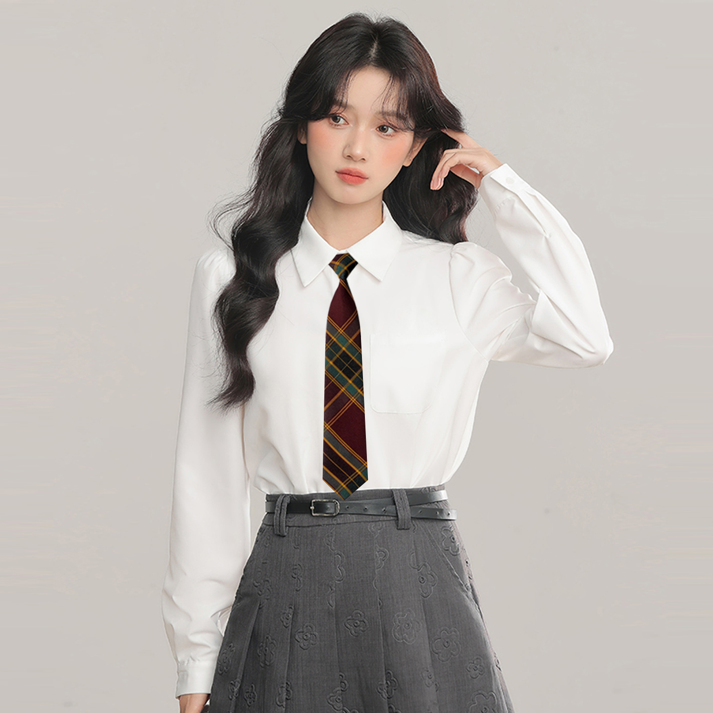 学院风JK白色衬衫女加厚内搭上衣