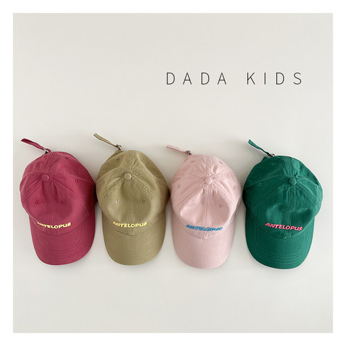 儿童烫标字母洋气春秋遮阳鸭舌帽