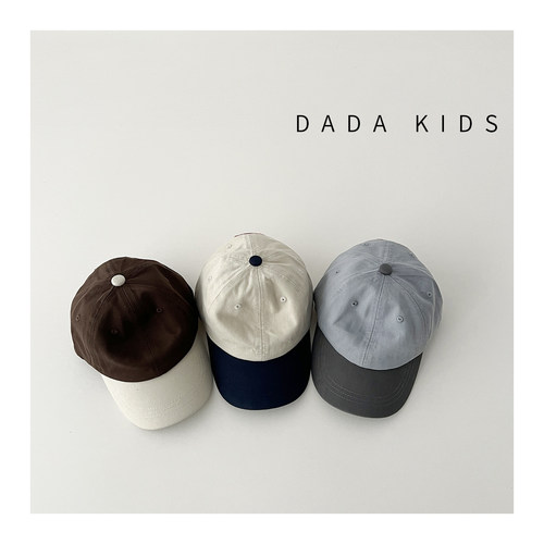 韩系拼色宝宝防晒鸭舌帽春秋百搭