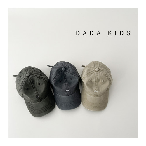 韩系儿童水洗做旧四季防晒鸭舌帽