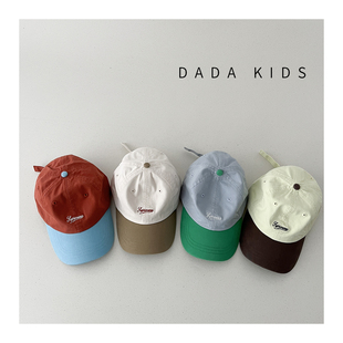 儿童刺绣字母撞色鸭舌帽男童女童软顶春夏轻薄棒球帽 韩系休闲