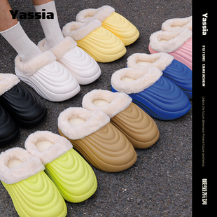 亚束破茧棉鞋男女情侣可外穿家居室内拖鞋厚底增高保暖棉拖鞋秋冬