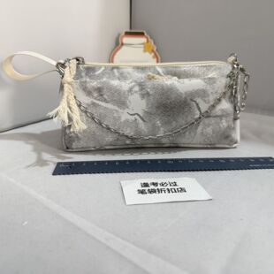 【Bolor】时尚潮流银色链条笔袋女士文具收纳包装饰学生用品