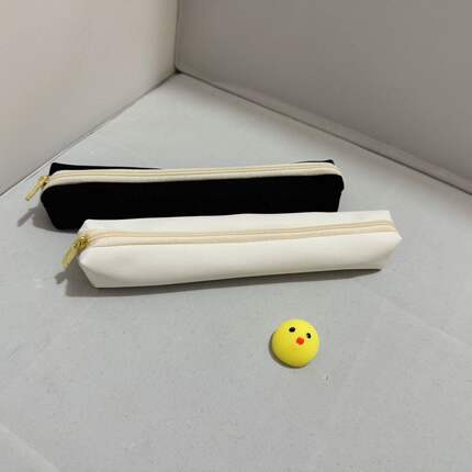 【Bolor正品】简约ins风拉链笔袋学生收纳袋文具袋黑白色长条形