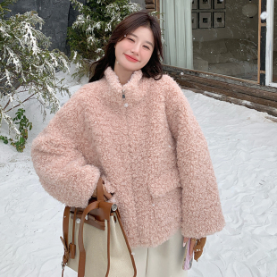 羊羔毛麂皮绒短外套D812 加厚短款 P200K288 双十一主推 已出货