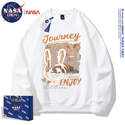 美式复古重磅长袖圆领卫衣男女