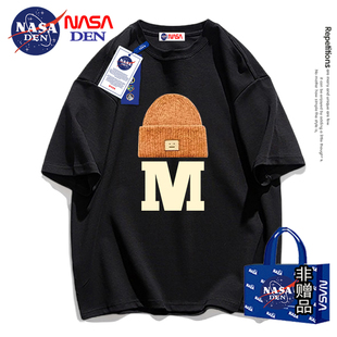 NASA联名美式 T恤男女同款 潮牌宽松休闲百搭半袖 复古重磅纯棉短袖