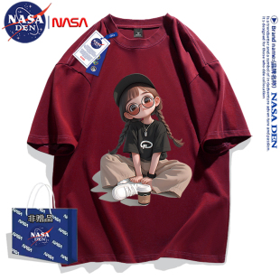 青少年重磅纯棉短袖T恤男女款夏季休闲宽松简约百搭上衣服五分袖