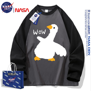 NASA联名纯棉插肩拼接长袖T恤