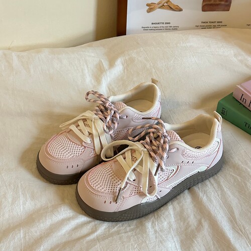 林先叁 板鞋女款2025年新款百搭chic鞋子女生厚底小白鞋德训鞋