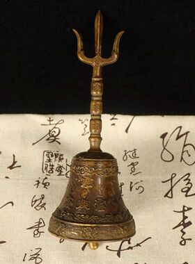 全黄铜手摇铃铜铃铛工艺品装饰