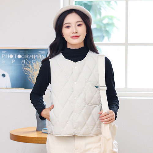 大衣内搭棉马甲女短款叠穿背心