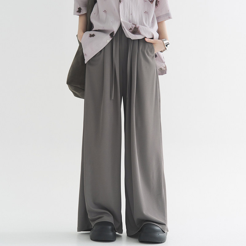 万有引力博物馆 垂感拖地裤阔腿裤女春季2025年新款宽松裤子长裤K