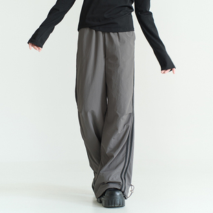 裤 女2024新款 子宽松休闲裤 长裤 万有引力博物馆 直筒裤 撞色运动裤