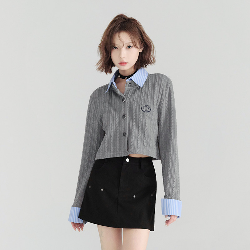 万有引力博物馆 衬衫领开衫外套女秋季2025年新款设计感短款上衣K,女装/女士精品,毛针织衫,淘宝优惠券,粉丝福利购,淘宝优惠卷