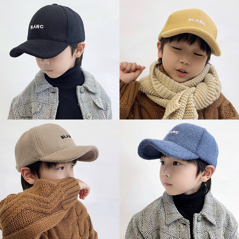 秋冬季韩版毛呢儿童帽子