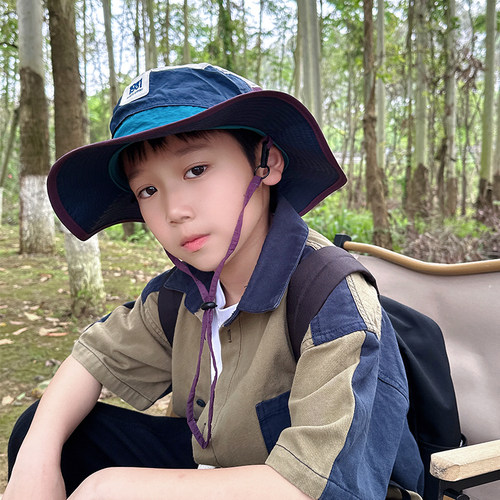 儿童成人亲子帽夏季薄款渔夫帽中大童户外登山防晒露营徒步遮阳帽