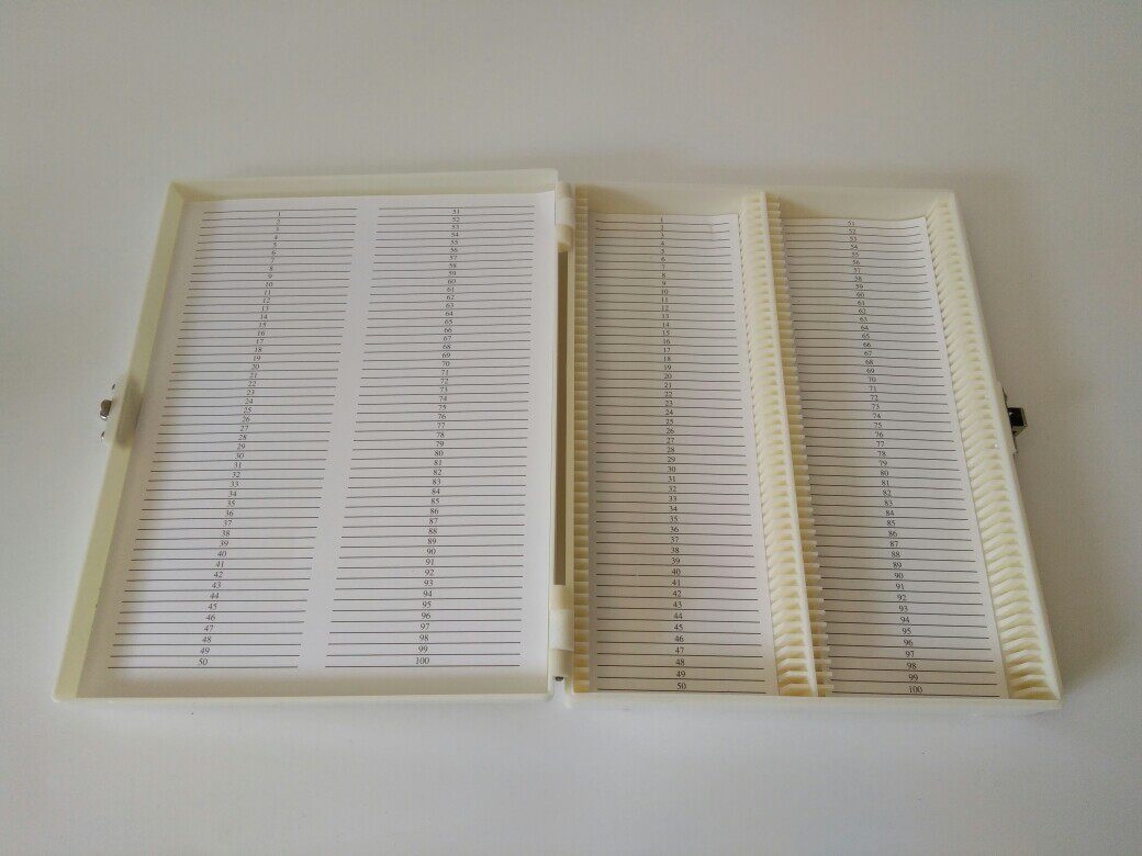 100片装 玻片盒 载玻片盒 病理切片盒 带锁扣全新ABS料