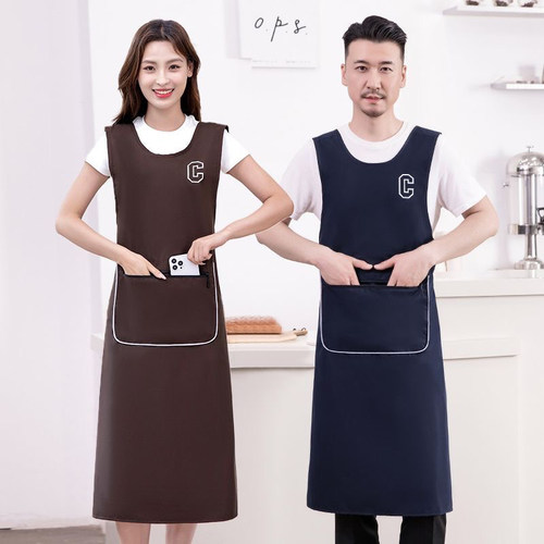加长加肥防水防油坎肩式过膝围裙