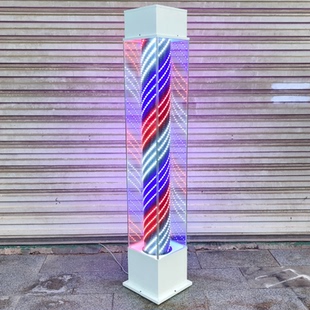 美容美发转灯落地灯箱发廊标志灯理发店钢化玻璃超亮LED广告彩灯